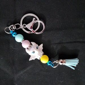 Colorful Dragon Keychain with Tassel